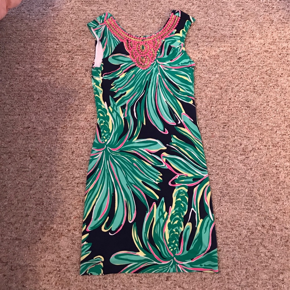 EUC Lilly pulitzer palm print dress size M